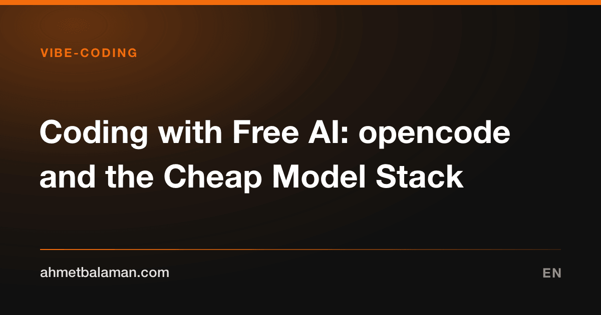 Coding with Free AI: opencode and the Cheap Model Stack