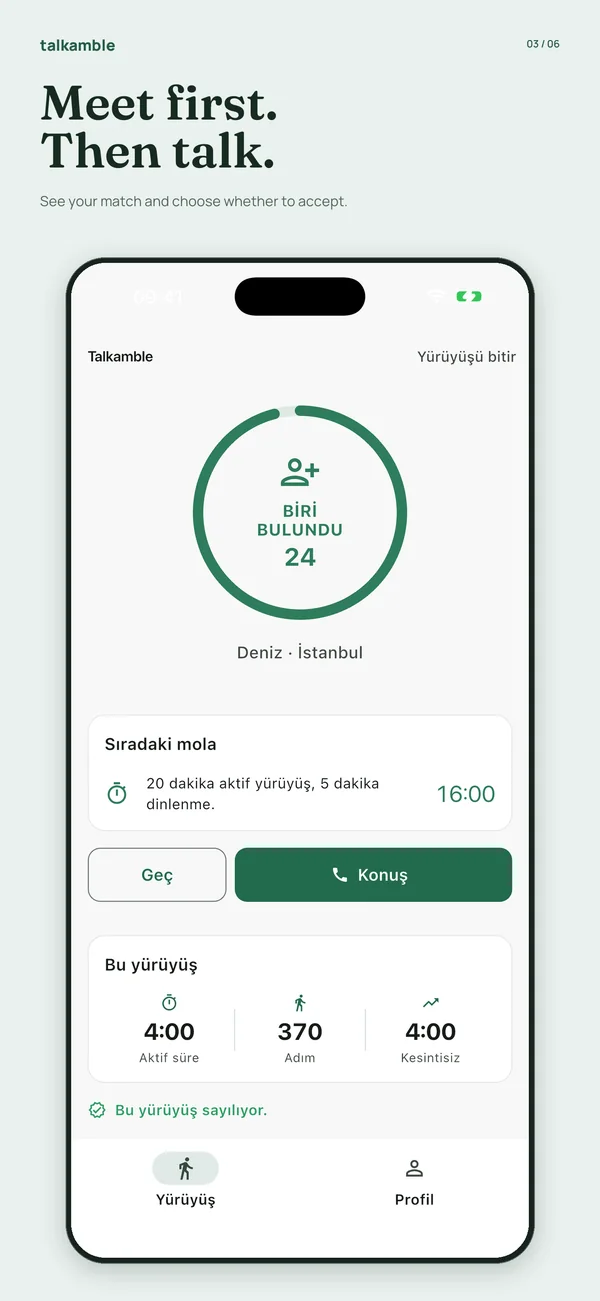 Talkamble mutual voice match invitation screen
